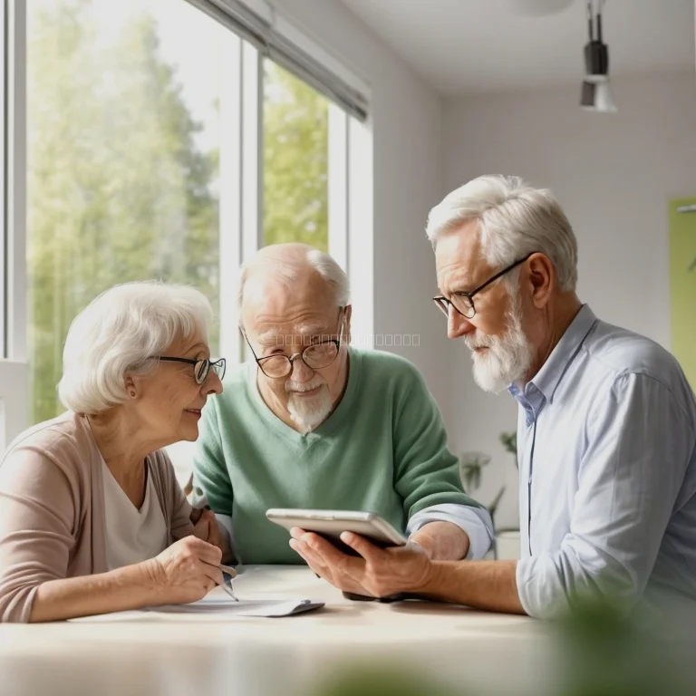 Elderly couple reviewing insurance documents